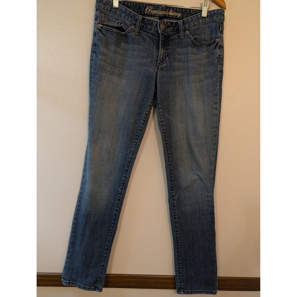 Gap 1969 Premium Skinny Jeans Womens 8 Medium Wash Embroidered Pockets 701442-00